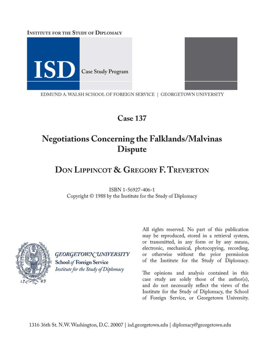 Case 137 - Negotiations Concerning the Falklands/Malvinas Dispute: Part A: Breakdown of Negotiations Part B: The Haig Mediation Effort